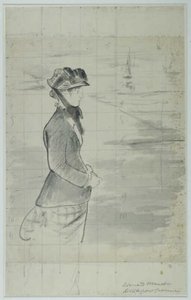 Manet - Annabel Lee de pé junto ao mar, cerca de 1881 de Édouard Manet