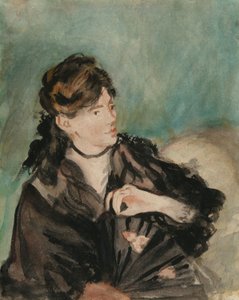 Manet - Retrato de Berthe Morisot com um leque, 1874 de Édouard Manet