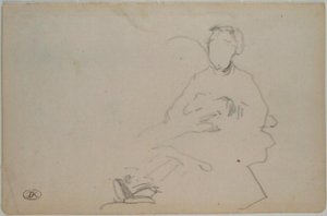 Manet - Esboço de uma mulher sentada (folha de um caderno de esboços), cerca de 1864-1868 de Édouard Manet