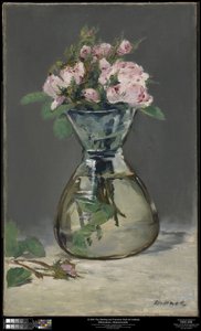 Rosas-musgosas numa jarra de Édouard Manet