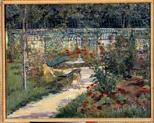 O meu jardim, o banco. Pintura de Edouard Manet (1832-1883) de Édouard Manet