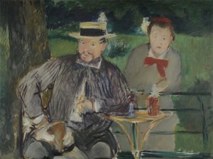 Retrato de Ernest Hoschedé e sua filha Marthe de Édouard Manet