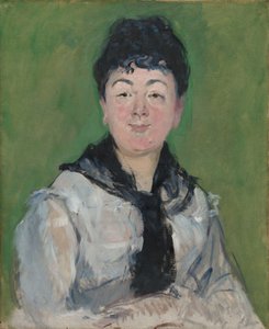 Retrato de uma mulher com um Fichu preto, c.1878 (óleo sobre tela) de Édouard Manet