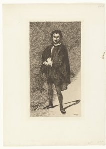 Portret van actor Philibert Rouvière in de rol van Hamlet
Rouvière como Hamlet
O actor trágico de Édouard Manet