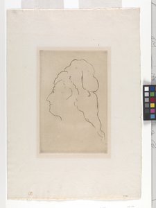 Perfil de Eva Gonzales virada para a esquerda (gravura) de Édouard Manet