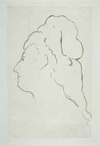 Perfil de Eva Gonzales virado para a esquerda, ca. 1870. de Édouard Manet