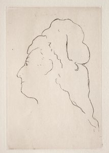 Perfil de Eva Gonzalès virado para a esquerda de Édouard Manet