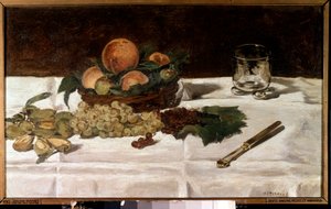 Natureza morta, frutos sobre uma mesa Pintura de Edouard Manet (1832-1883) 1864 Sol. 0,45x0,73 m Paris, musee d