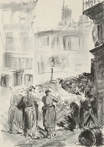 A Barricada, 1871, impressa em 1884 de Édouard Manet