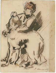 A criança e o cachorro de Édouard Manet