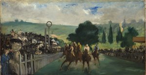 As raças em Longchamp, 1866 de Édouard Manet