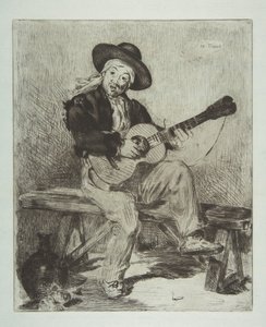 O cantor espanhol Le Guitarrero, 1861-62. de Édouard Manet