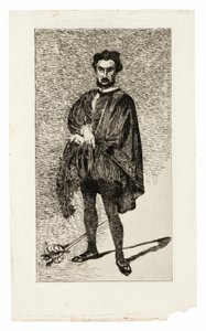 O ator trágico (Rouvière no papel de Hamlet) de Édouard Manet