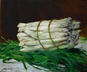 Um ramo de espargos (óleo sobre tela) de Edouard Manet