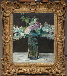 Vaso de Lilás Branco e Rosas de Édouard Manet