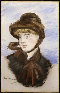 Moça de chapéu marrom, 1882 de Édouard Manet
