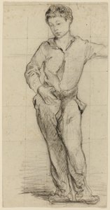 Young Man Standing (Léon Leenhoff) (reto); Esboço de Standing Boy (verso) de Édouard Manet
