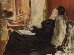 Jovem mulher com livro; Jovem mulher com livro, c.1875 de Édouard Manet