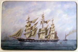 O Rossdhu, três esteiras inglesas com aguarela seca de Edouard Adam (1847-1929) 1882 Paris, Musee de la Marine