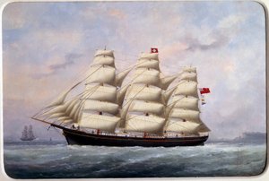 O veleiro William Lawrence Watercolour de Edouard Adam (1847-1929) 1881 Paris, Musee de la Marine