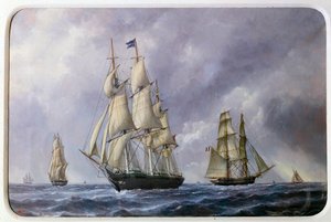 Three Mat English and Brick French in 1881 Watercolour by Edouard Adam (1847-1929) 1881 Paris, Musee de la Marine