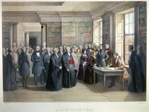 O Rei Louis-Philippe assinando o livro do visitante durante sua visita ao Colégio Eton em 10 de dezembro