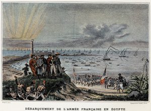 Aterragem da Armee francesa no Egipto - em "Victoires et Conquêtes des Armees Francaises", Paris, n.d.