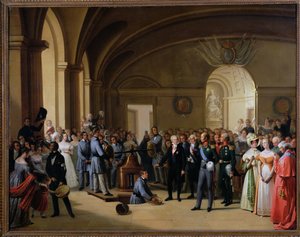 Czar Alexandre I (1777-1825) visitando o Paris Hotel de La Monnaie em 25 de maio de 1814, 1844