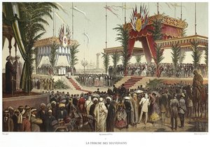 Canal de Suez. A Tribuna dos Soberanos, 1869. de Edouard Riou
