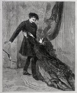 Edmond Dantes et Mercedes - Gravura de Riou, em "O Conde de Monte Cristo" (Monte-Cristo) de Alexandre Dumas pere (1802-1870), ed. Jules Rouff & Cie de Edouard Riou