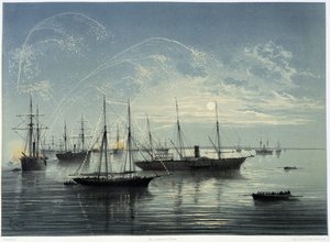 Inauguração do Canal de Suez por G. Nicole. 1869 de Edouard Riou