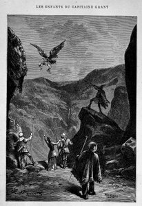 Oh, olha... o... o... o... Robert! em "The Children of Captain Grant" de Jules Verne de Edouard Riou