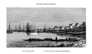 Paramaribo, República do Suriname, século XIX de Edouard Riou