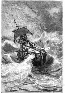 vinheta do livro de Jules Verne "Os Filhos do Capitão Grant, Viagem ao Redor do Mundo", 1867 de Edouard Riou