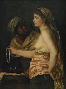 Menina com um colar de pérolas, 1874 de Edouard Theophile Blanchard