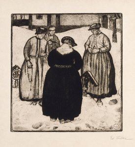 Em torno de um túmulo; Em torno de uma tumba (gravura e água-tinta) de Edouard Vallet