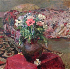 Anémonas (óleo sobre tela) de Edouard Vuillard