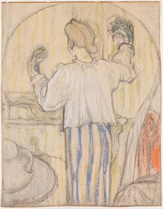 Em frente ao espelho (frente) de Edouard Vuillard