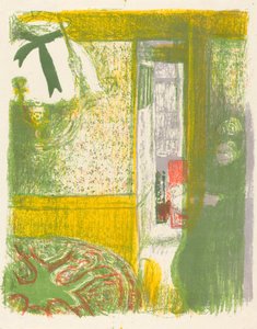 Interior com Lâmpada Pendurada Interieur a la suspension, 1899. de Edouard Vuillard