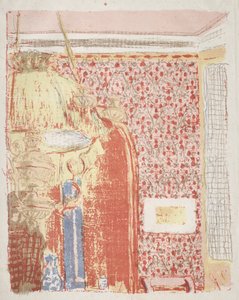 Interior com Papel de Parede Rosa II de Edouard Vuillard