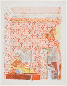 Interior com tapeçarias rosa I de Edouard Vuillard