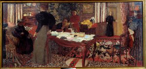 Grande interior com seis caracteres de Edouard Vuillard