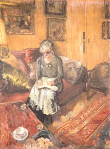 Madame Hessel no Boudoir, Rue de Nápoles, c.1935 (cinomose na tela) de Edouard Vuillard