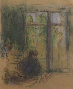 Madame Vuillard na janela, 1915 de Edouard Vuillard