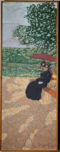 Parque em Paris: Senhora de preto de Edouard Vuillard
