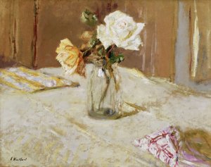 Rosas em um vaso de vidro de Edouard Vuillard