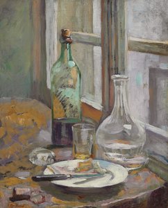 Ainda vida com garrafa e jarro; Natureza morta com garrafa e jarra, c.1889-1890 de Edouard Vuillard