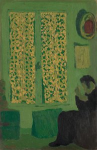 O Interior Verde, 1891 (óleo em papelão, montado em madeira embalada) de Edouard Vuillard