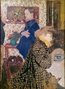 Vallotton e Misia na sala de jantar da Rue Saint-Florentin de Edouard Vuillard