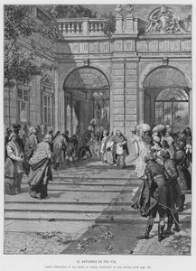 O regresso de Pio VII (gravura) de Edouardo Matania